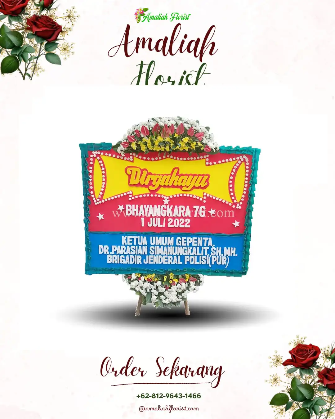 Papan Bunga HUT Ulang Tahun Pitu